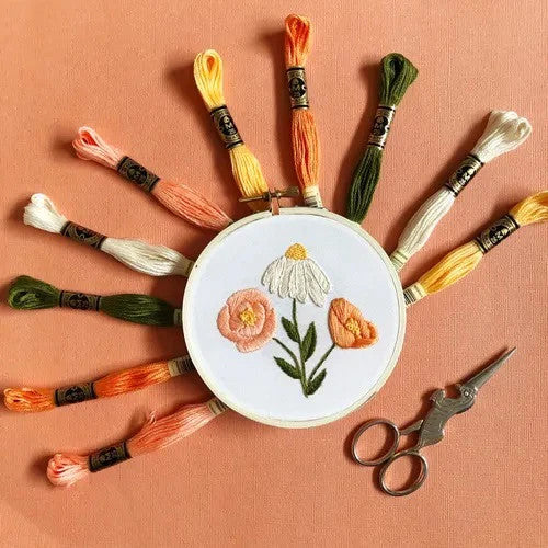 Flower Trio Embroidery Kit By M Creative J