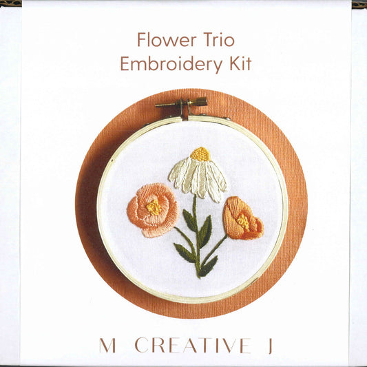 Flower Trio Embroidery Kit By M Creative J