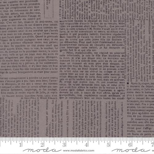 Moda - Basic Grey - Composition  - Newsprint Stone Grey 108" Wideback Quilt Backing Fabric - 11132 19