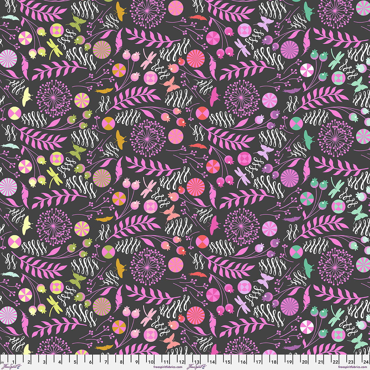 Preorder - Tula Pink - Prince Charming Deja Vu Collection - Minky - 58"/60" Wide - Dandelion in Licorice - MKTP014.LICORICE - Releases July 2026