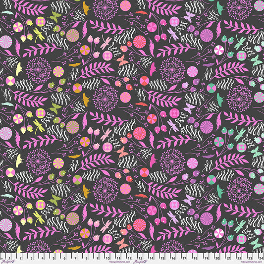 Preorder - Tula Pink - Prince Charming Deja Vu Collection - Minky - 58"/60" Wide - Dandelion in Licorice - MKTP014.LICORICE - Releases July 2026