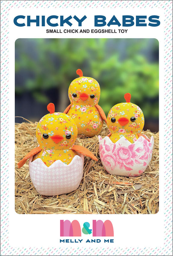 Chicky Babes Small Chick and Eggshell Toy Pattern By Melly and Me