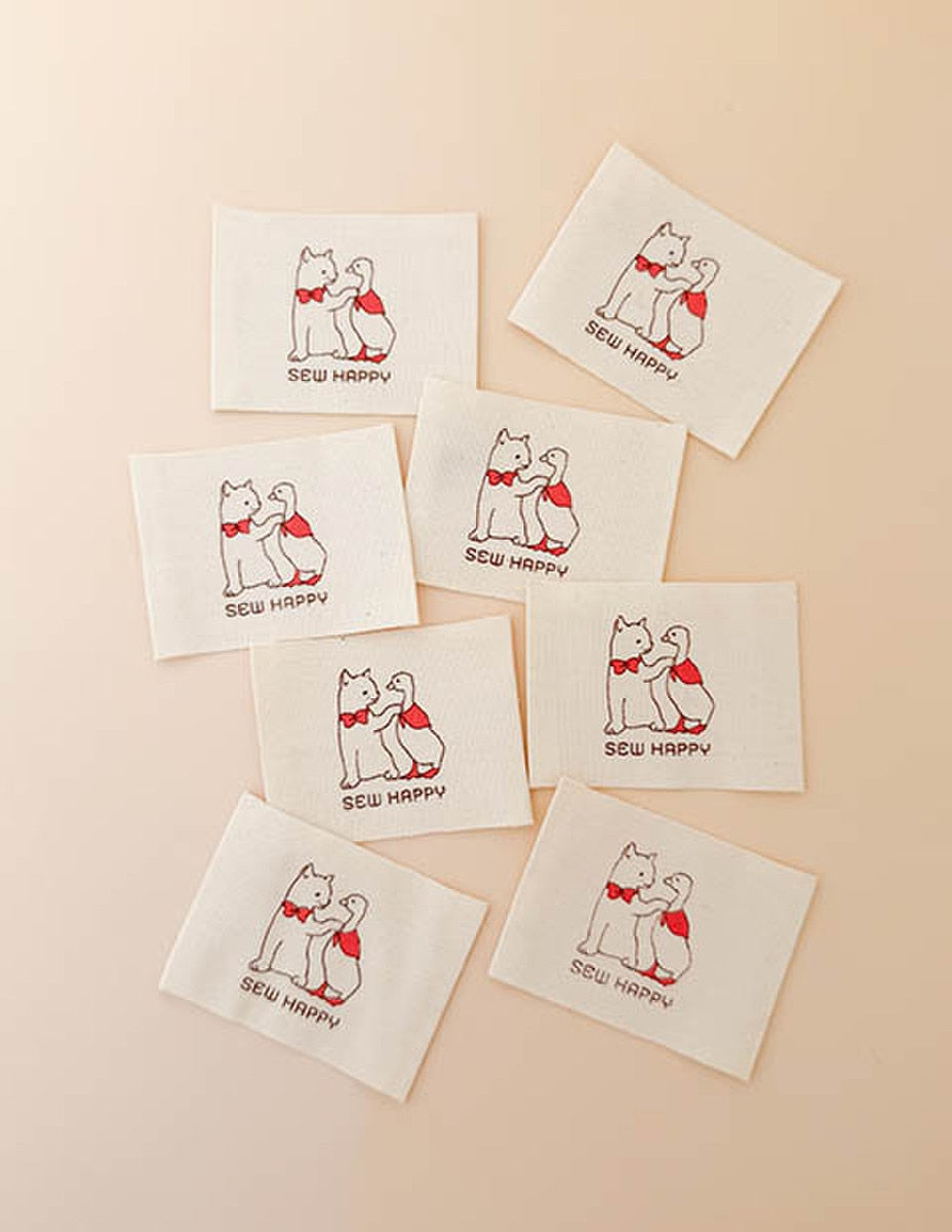 Minki Kim Sew Happy Cat and Goose Woven Labels