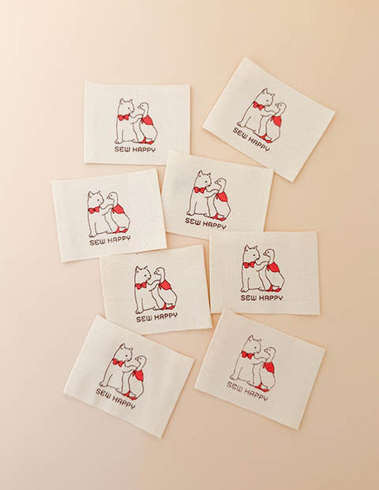 Minki Kim Sew Happy Cat and Goose Woven Labels