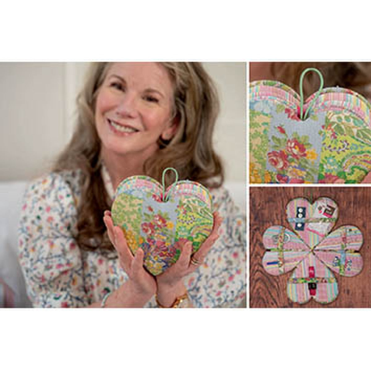 Modern Prairie Garden Collage Patchwork Heart Sewing Kit
