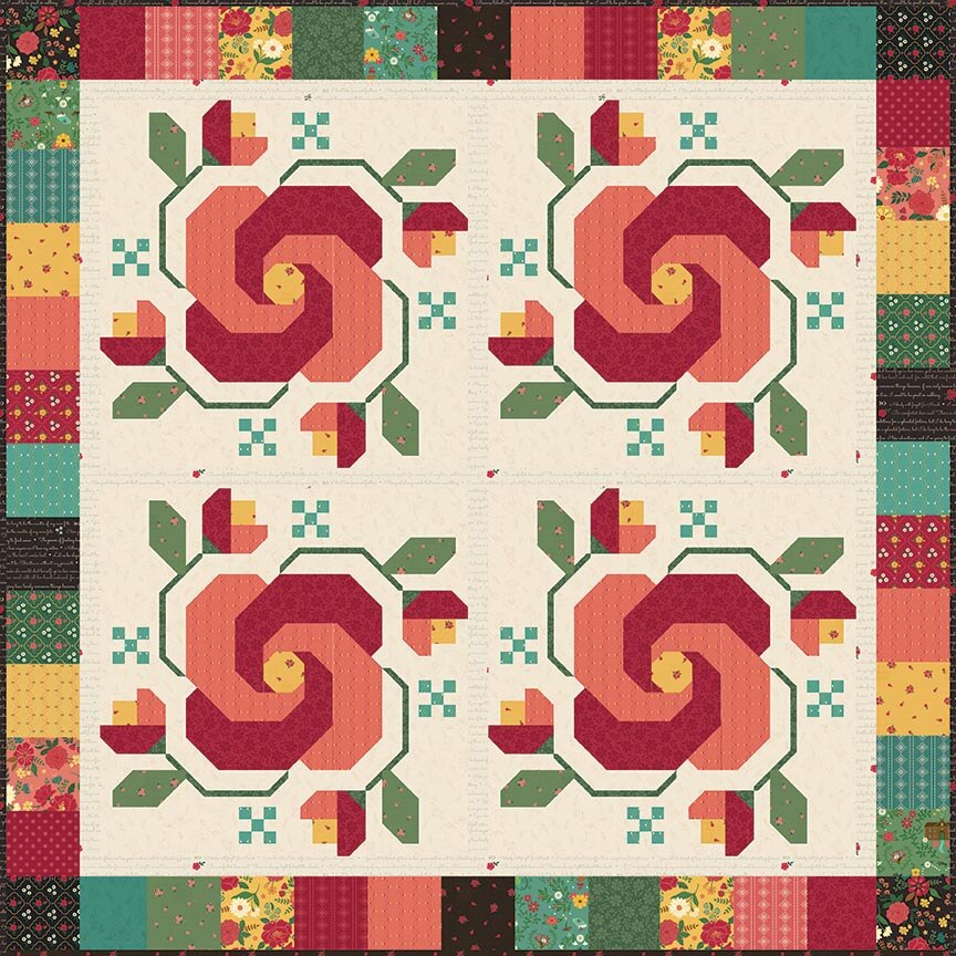 Rose in Bloom Quilt Pattern By Heather Peterson