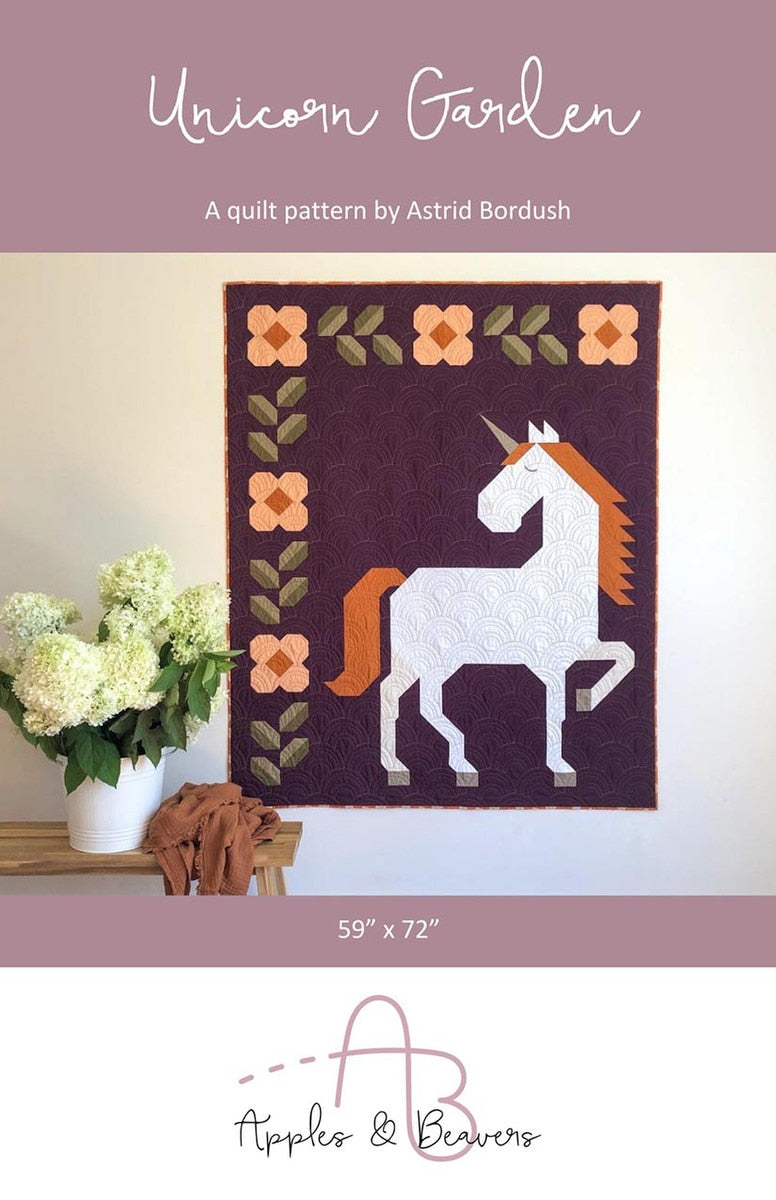 Unicorn Garden Quilt Pattern By Apples and Beavers