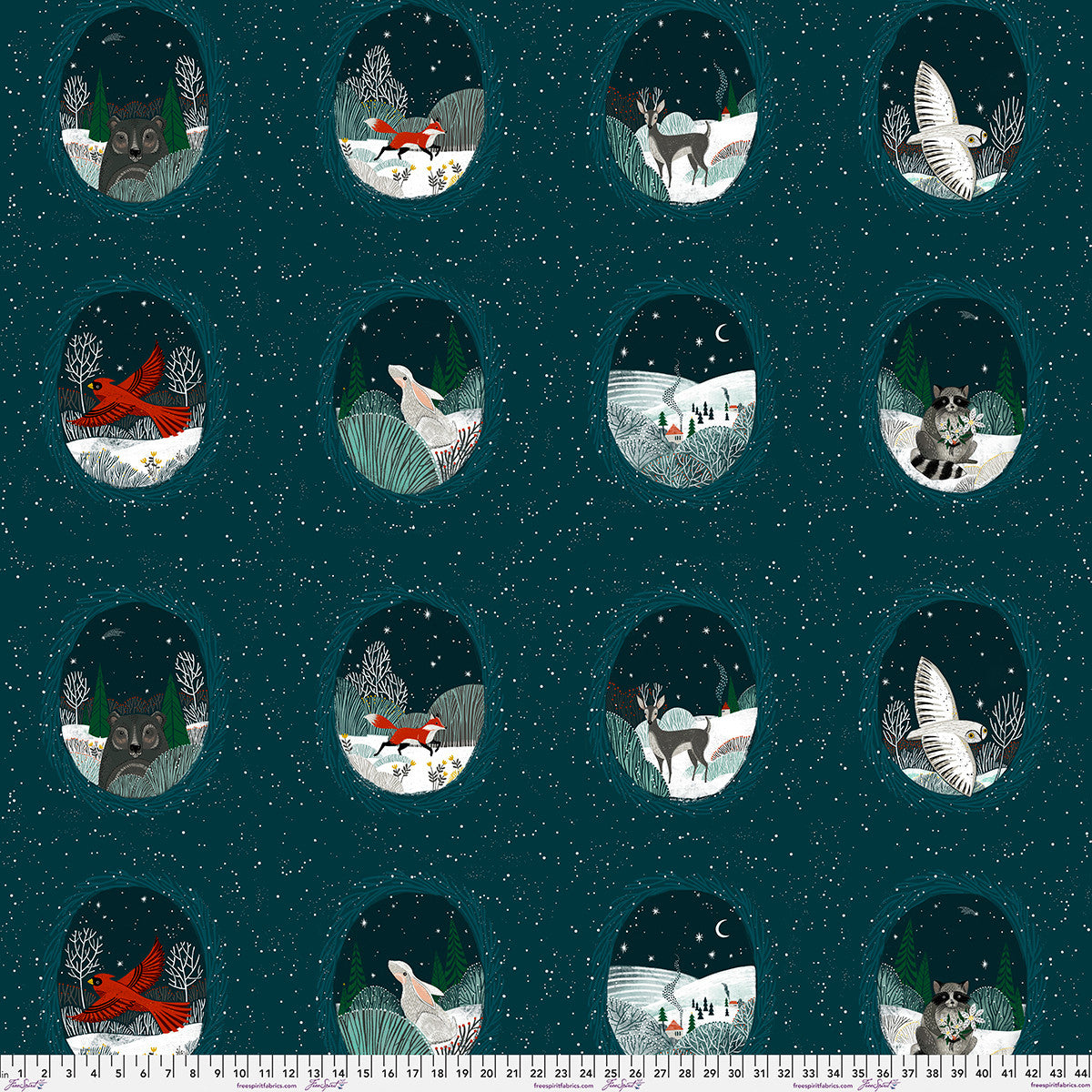 FreeSpirit - Cori Dantini - Silent Night - Winter Forest Animals Tile Yardage - PWCD173.XTILE