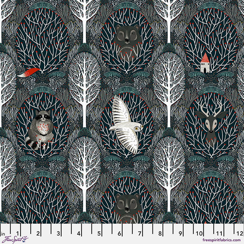 FreeSpirit - Cori Dantini - Silent Night - Winter Forest Animals Woodland Friends - PWCD175.XNAVY