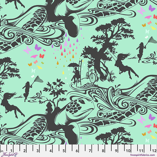 Preorder - Tula Pink - Prince Charming Deja Vu Collection - Turtle Bay in Sweet Mint - PWTP276.SWEETMINT - Releases July 2026