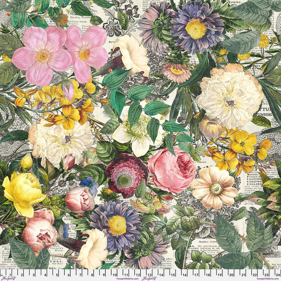 FreeSpirit - Tim Holtz - Palette - Wideback 108" Quilt Backing Fabric - Floristry Florals - QBTH015.PALETTE