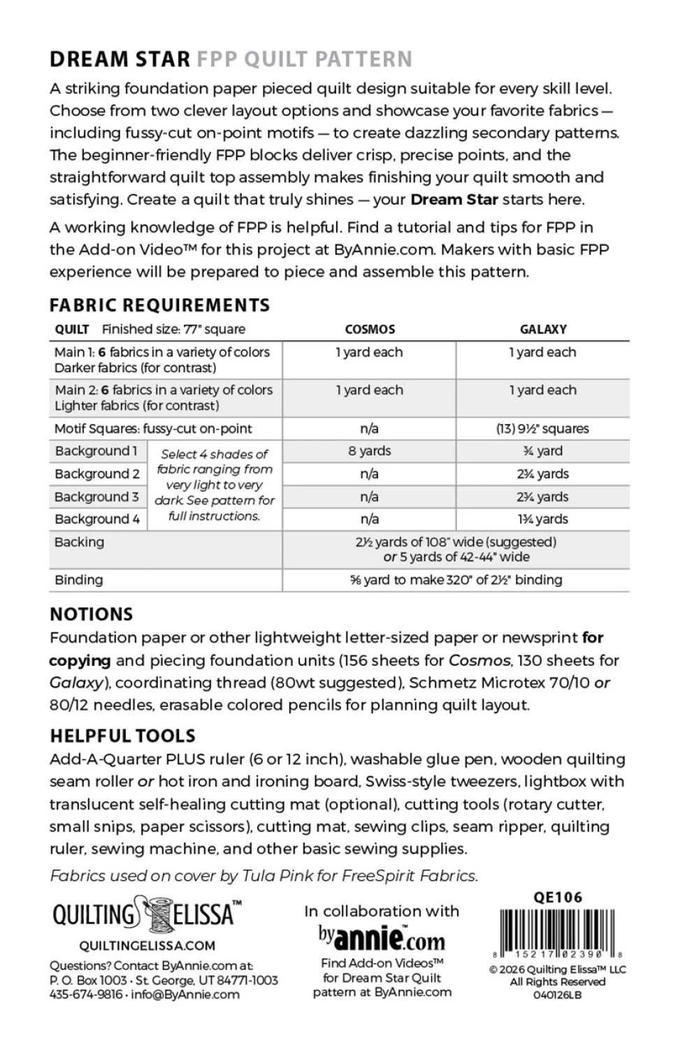 Dream Star Quilt Pattern From By Annie's and Quilting Elissa