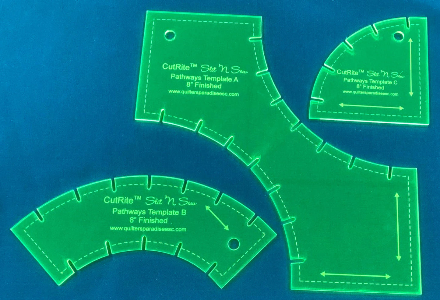 Cutrite Slit and Sew Pathways 8" Finished Template Set