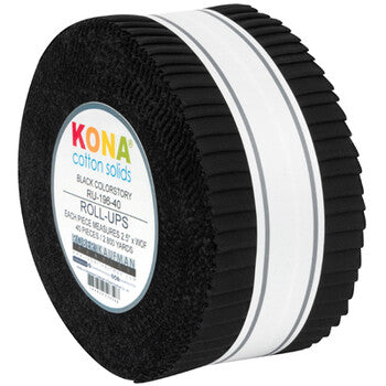 Robert Kaufman - Kona Black Colorstory Jelly Roll - 40 Pieces