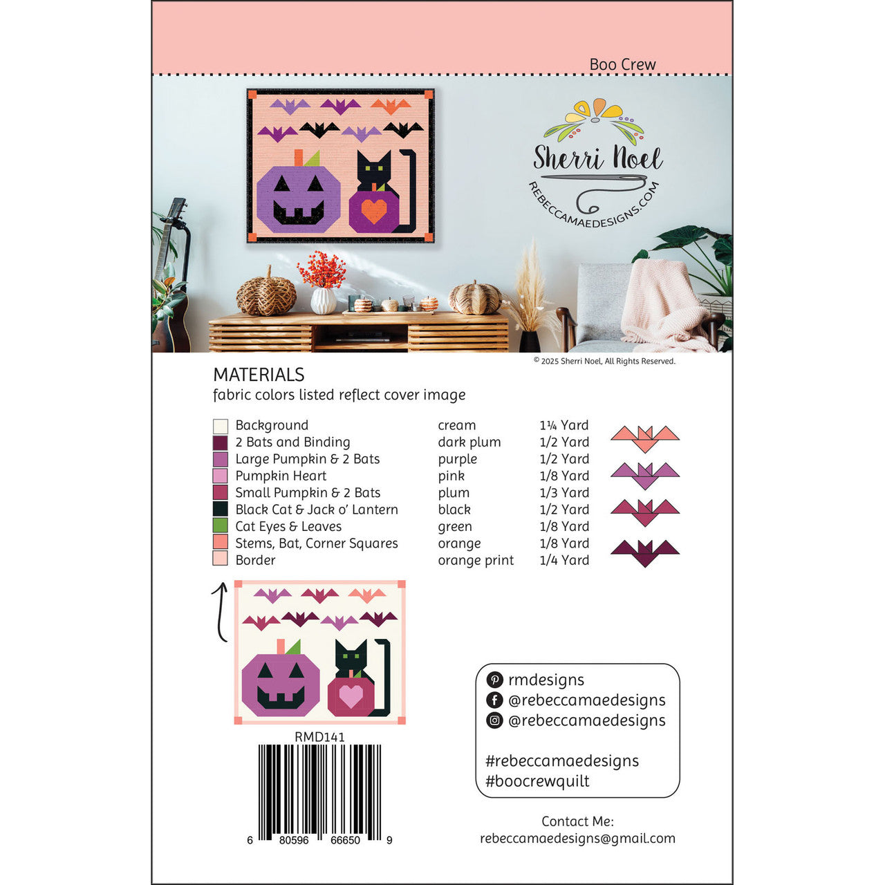 Boo Crew Quilt Pattern By Sherri Noel
