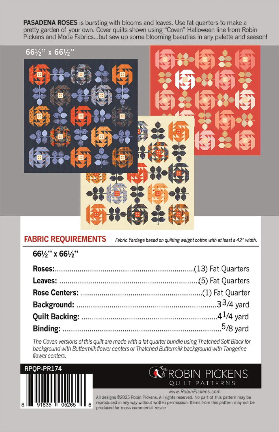 Pasadena Rose Quilt Pattern By Robin Pickens