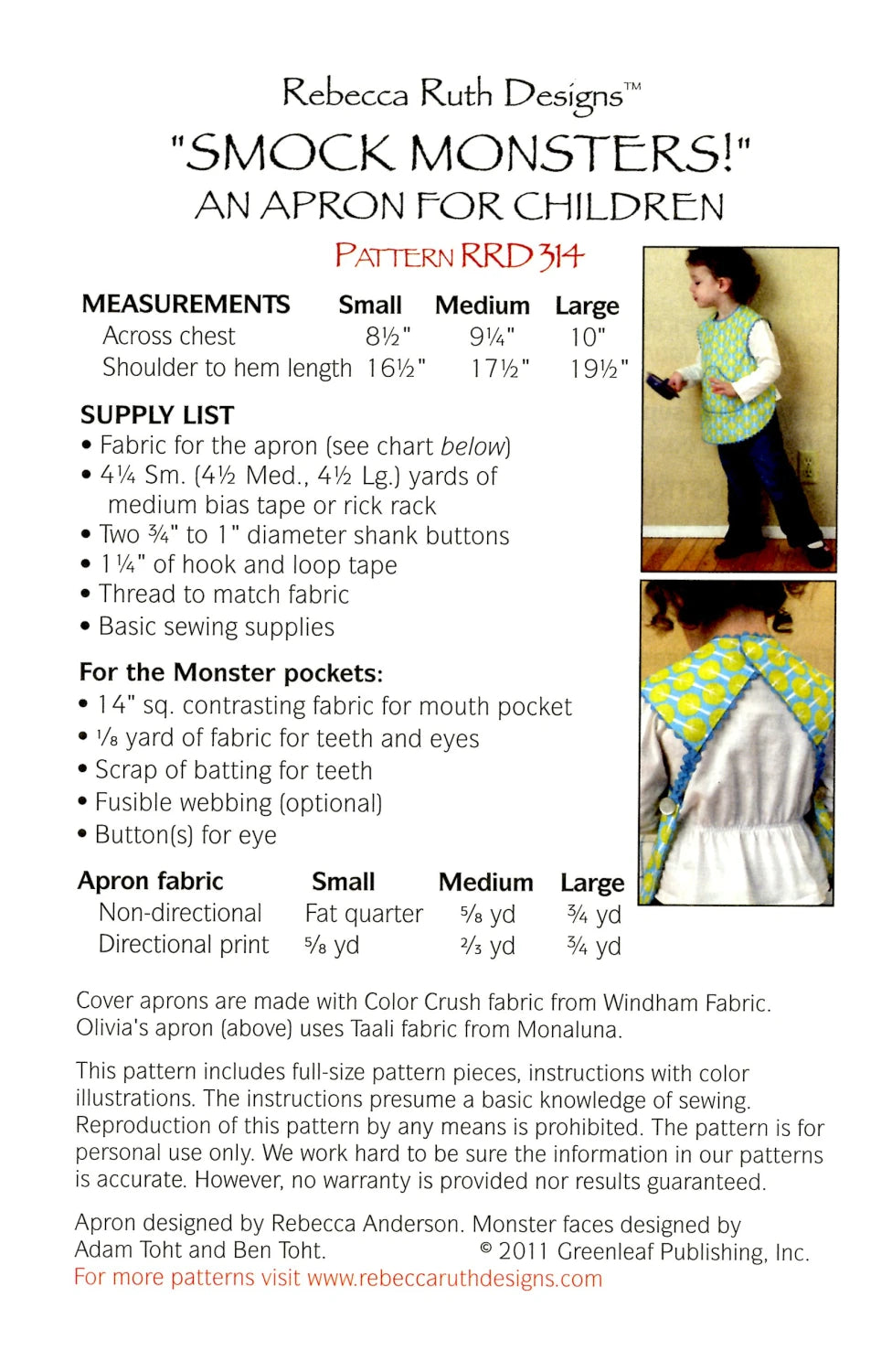 Smock Monsters Pattern By Rebecca Ruth Designs