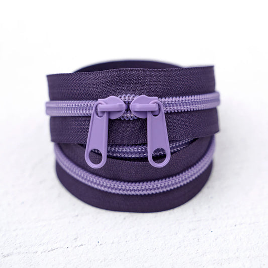 Renaissance Ribbons - 4 Yard Handbag Zipper - Lavender Twilight