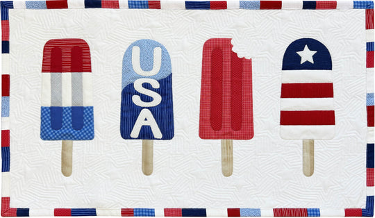 Red White and Blue Popsicles Quilted Pillow Pattern By Ahhh... Quilting
