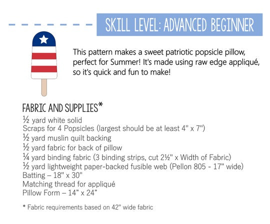 Red White and Blue Popsicles Quilted Pillow Pattern By Ahhh... Quilting