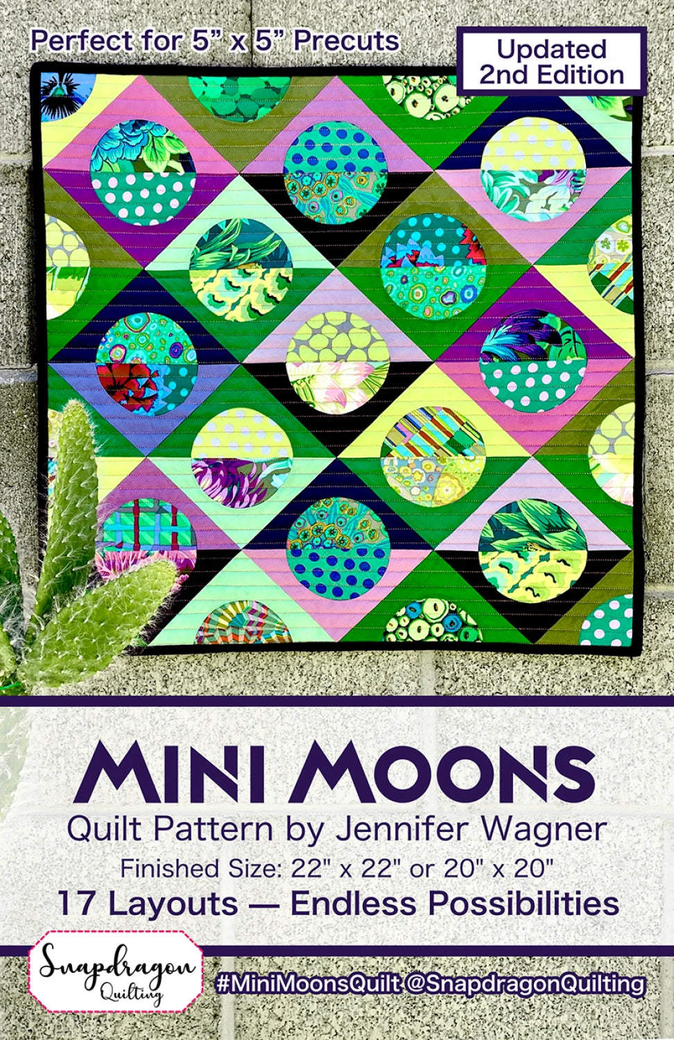 Mini Moons Quilt Pattern By Snapdragon Quilting - Freezer Paper Templates Sold Separately!