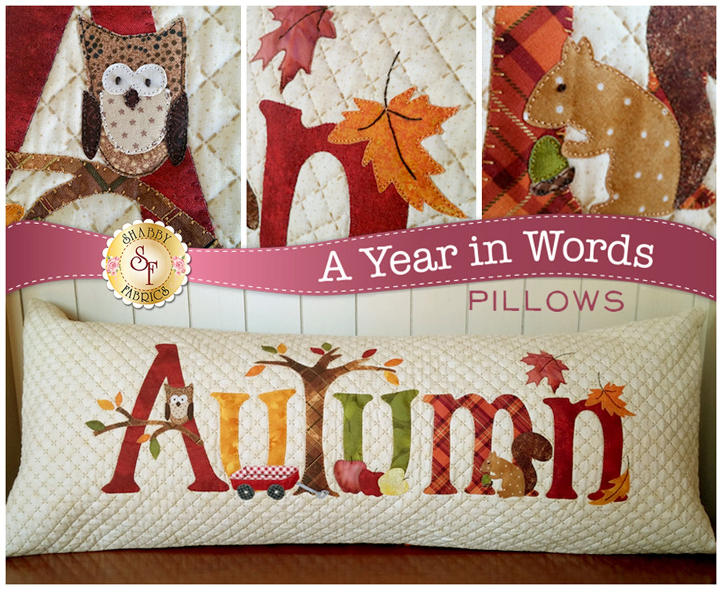 A Year In Words Pillow - Autumn Pattern By Shabby Fabrics