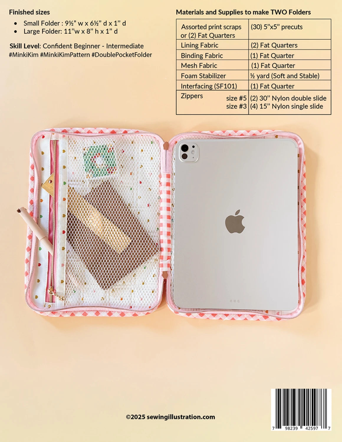 Double Pocket Folder Pattern By Sewing Illustration / Minki Kim