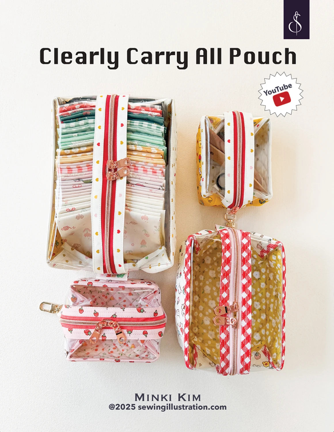 Clearly Carry All Pouch Pattern By Sewing Illustration / Minki Kim