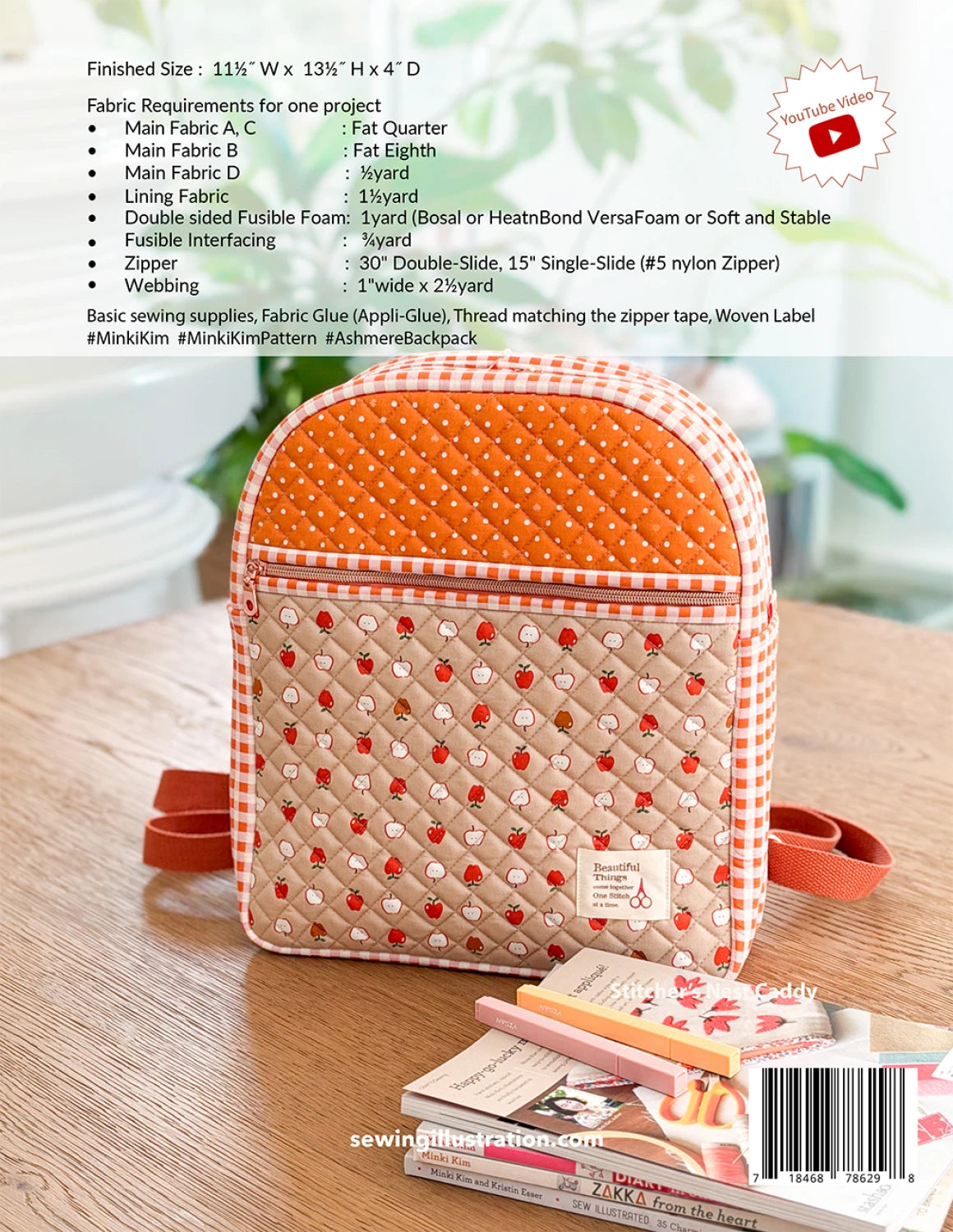 Ashmere Backpack Pattern By Minki Kim / Sewing Illustration