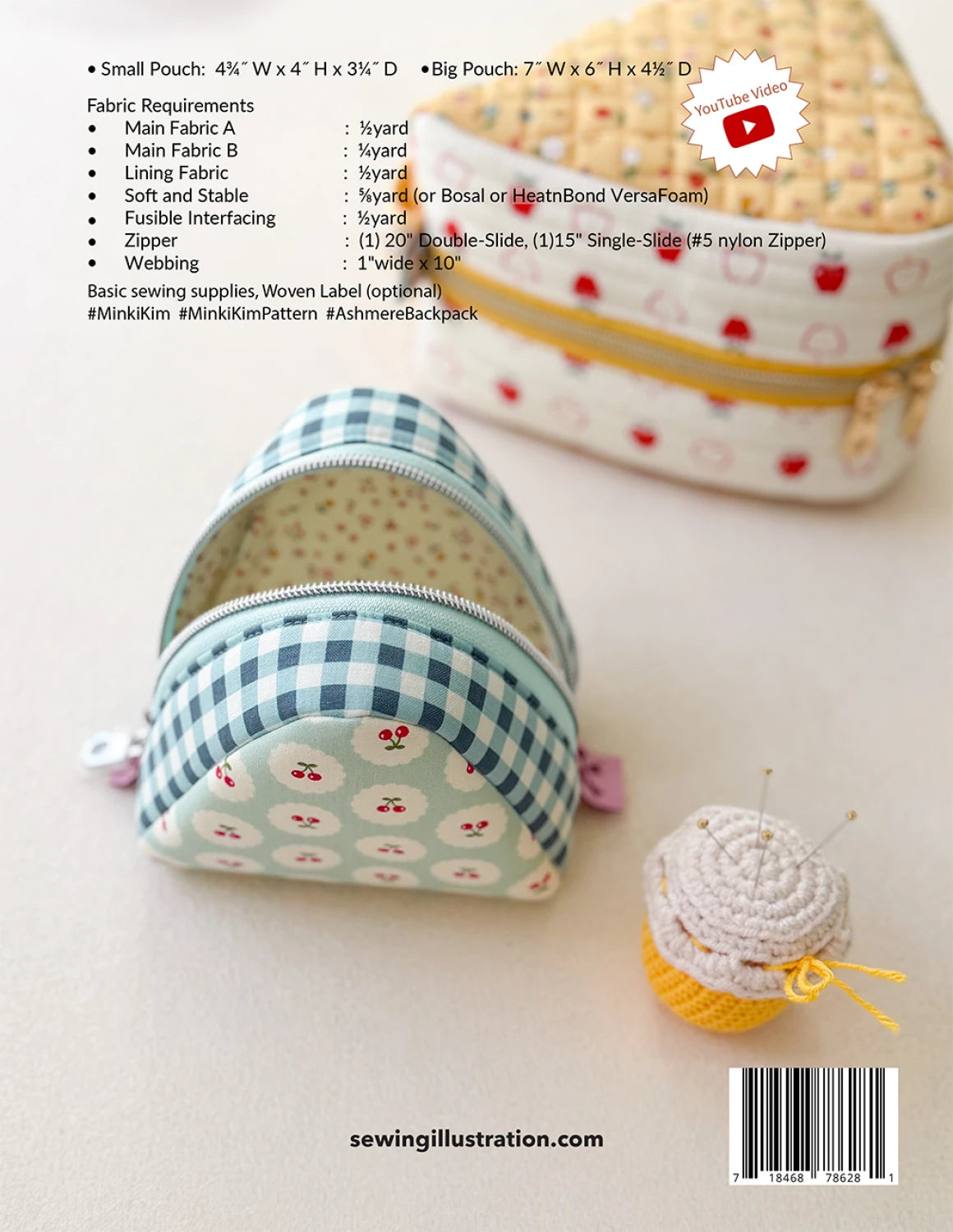 Sweet Slice Pouches Pattern By Minki Kim / Sewing Illustration