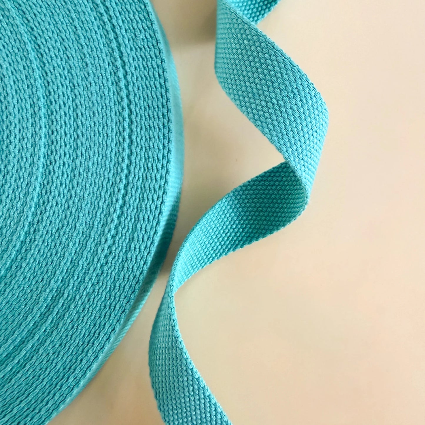 Cotton Webbing - 1" Wide - Teal - By the Yard