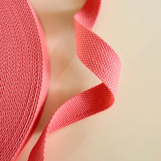 Cotton Webbing - 1" Wide - Salmon - By the Yard
