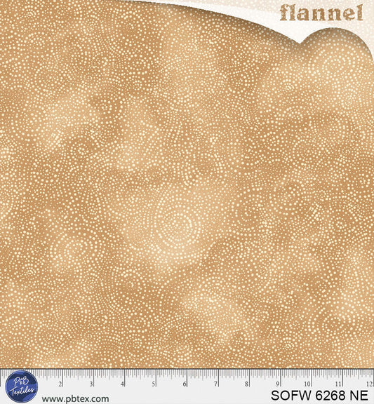 P & B Textiles - Solstice Flannel 108" Wide Quilt Backing Fabric - Light Brown Serene Swirls - SOFW 6268 NE