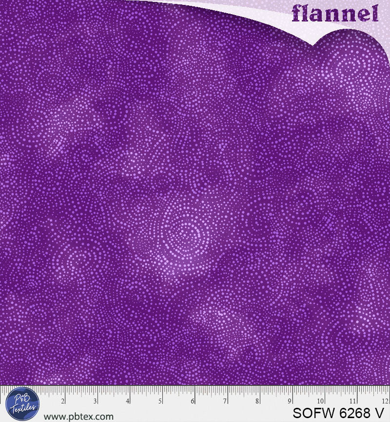 P & B Textiles - Solstice Flannel 108" Wide Quilt Backing Fabric - Purple Serene Swirls - SOFW 6268 V