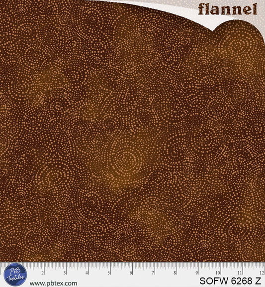 P & B Textiles - Solstice Flannel 108" Wide Quilt Backing Fabric - Brown Serene Swirls - SOFW 6268 Z