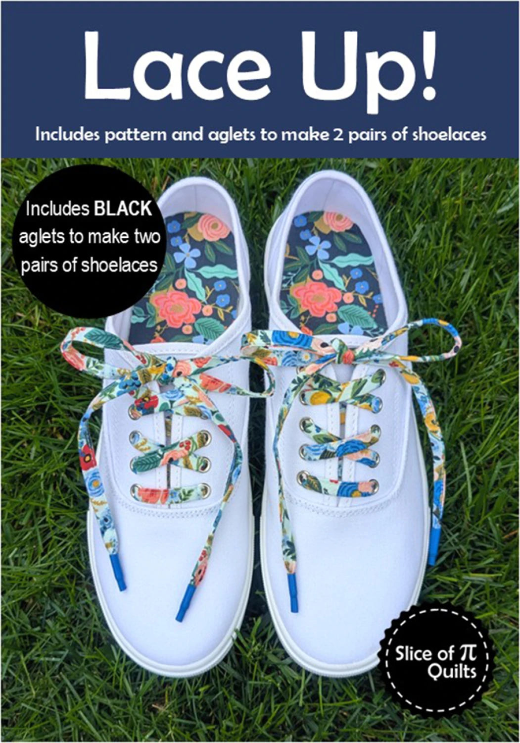 Lace Up Shoelace Pattern By Slice of Pi - White Aglets