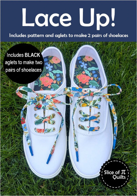 Lace Up Shoelace Pattern By Slice of Pi - White Aglets