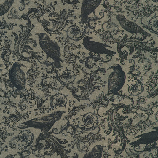 Robert Kaufman - Ravenwood - Antique Ravens - SRKD-23996-304 SHADOW