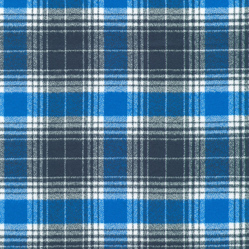 Robert Kaufman - Mammoth Flannel - Game Day - Blue Plaid - SRKF-24168-313 ROYAL BLUE