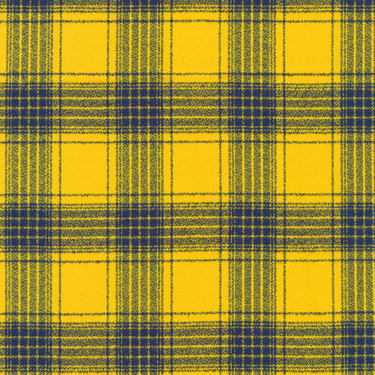 Robert Kaufman - Mammoth Flannel - Game Day - Blue / Yellow Plaid - SRKF-24169-124 MAIZE