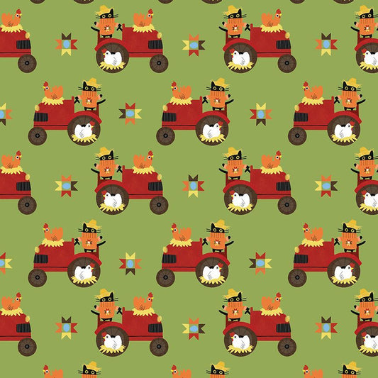 Dear Stella - Leezaworks - Bok Bok Meow - Chicken Farm Tractor Black Cat - STELLA-DLW3694  FERN