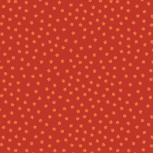 Dear Stella - Leezaworks - Bok Bok Meow - Petal Pawty Orange Flowers on Rust - STELLA - DLW3704  RUST