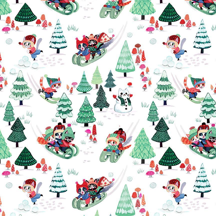 Dear Stella - Whisker Wonderland - Holiday Snow Cats - STELLA - DMB3525  SNOW