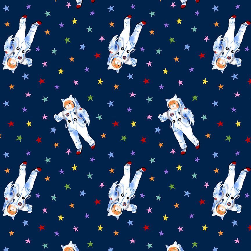 Dear Stella - Pammie Jane - Meowter Space - Cat Astronauts Catsa - STELLA - DPJ3677  NAVY