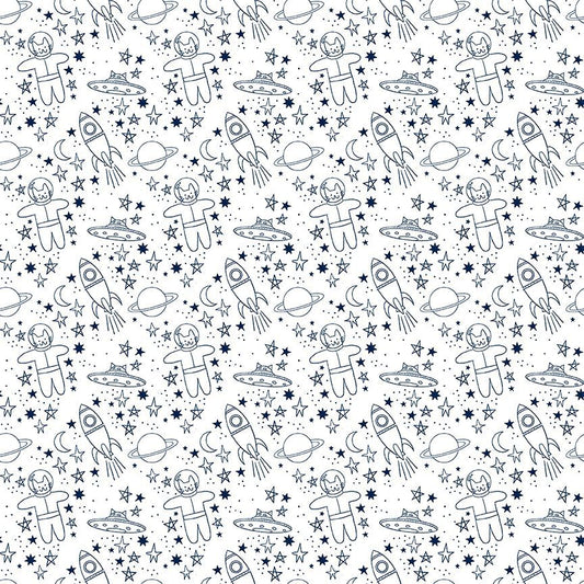 Dear Stella - Pammie Jane - Meowter Space - Blast Off Outer Space Cats - STELLA - DPJ3678  WHITE