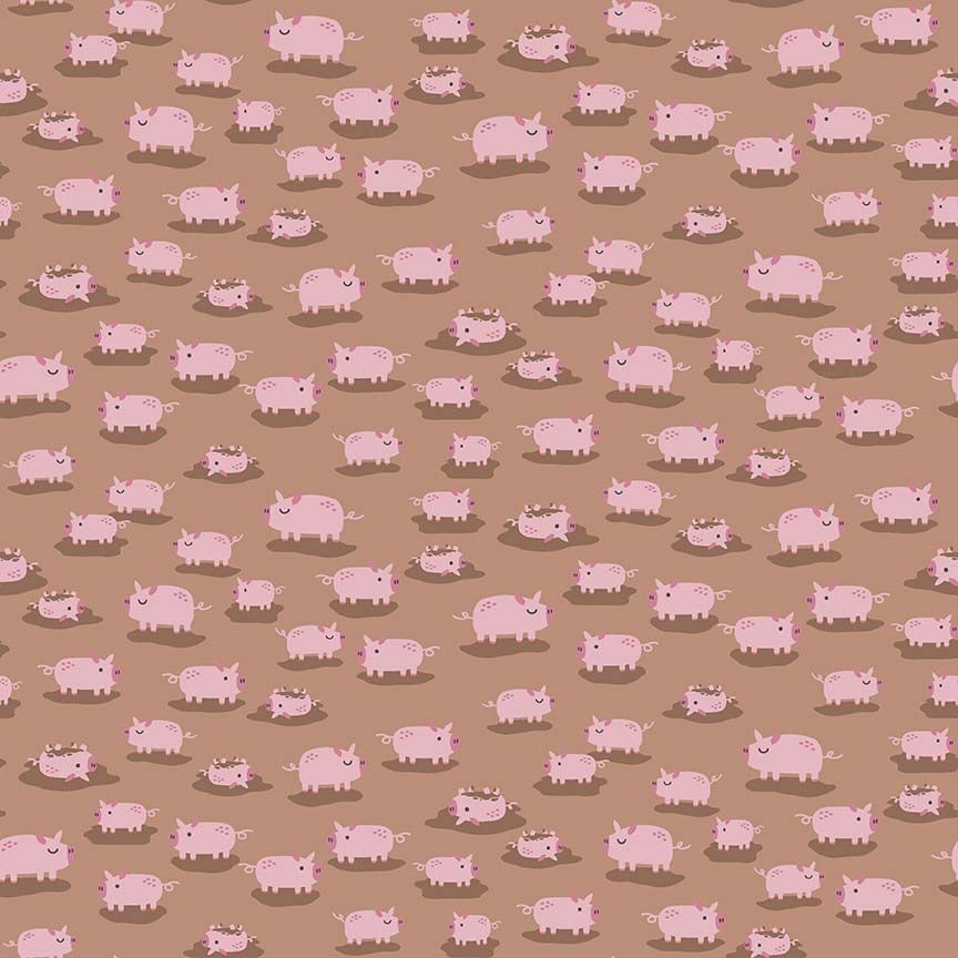 Dear Stella - Hogs and Kisses Flannel - I Ham What I Ham Pigs - STELLA - F3605  GINGER