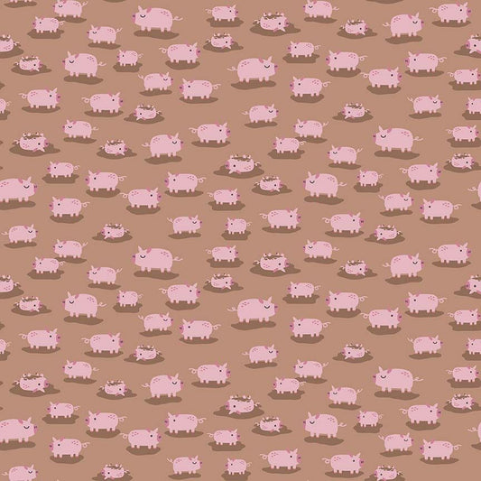Dear Stella - Hogs and Kisses Flannel - I Ham What I Ham Pigs - STELLA - F3605  GINGER