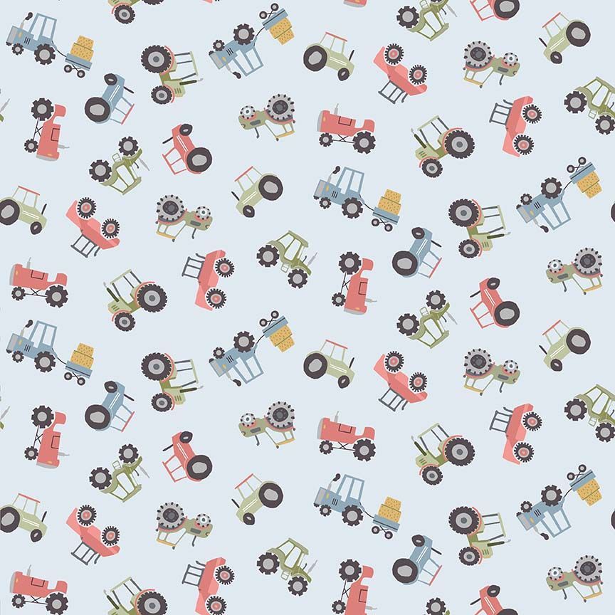 Dear Stella - Hogs and Kisses Flannel - How I Roll Tractors - STELLA - F3607  PLUME