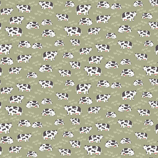Dear Stella - Hogs and Kisses Flannel - Seize the Mooment Cows - STELLA - F3610  HEDGE