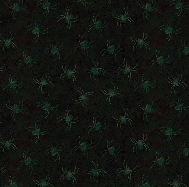 Preorder - Clothworks - Emerald Hollow - Halloween Spiders - Y4834-107 Emerald - Ships May 2026